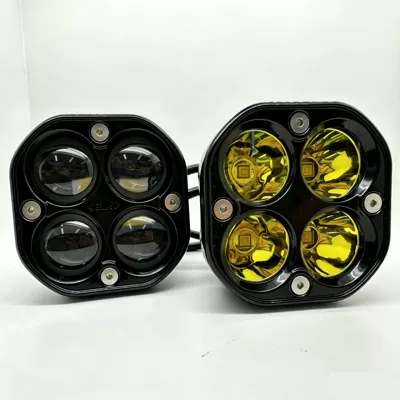 Cross-Border Exclusive Supply 3Inch Four-Leaf Clover Motorcycle Spotlight 40W Off-Road Vehicle Small Square Light Car Modification Headlight