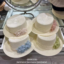 韩版沙滩大檐草帽女夏季新款冰丝凉帽出游度假防晒遮阳帽太阳帽女