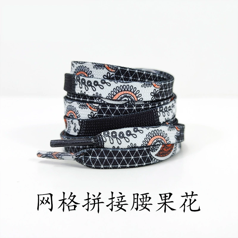 Шнурки для Vans, черные универсальные тканевые, в узорах, длины 120/140/160 см