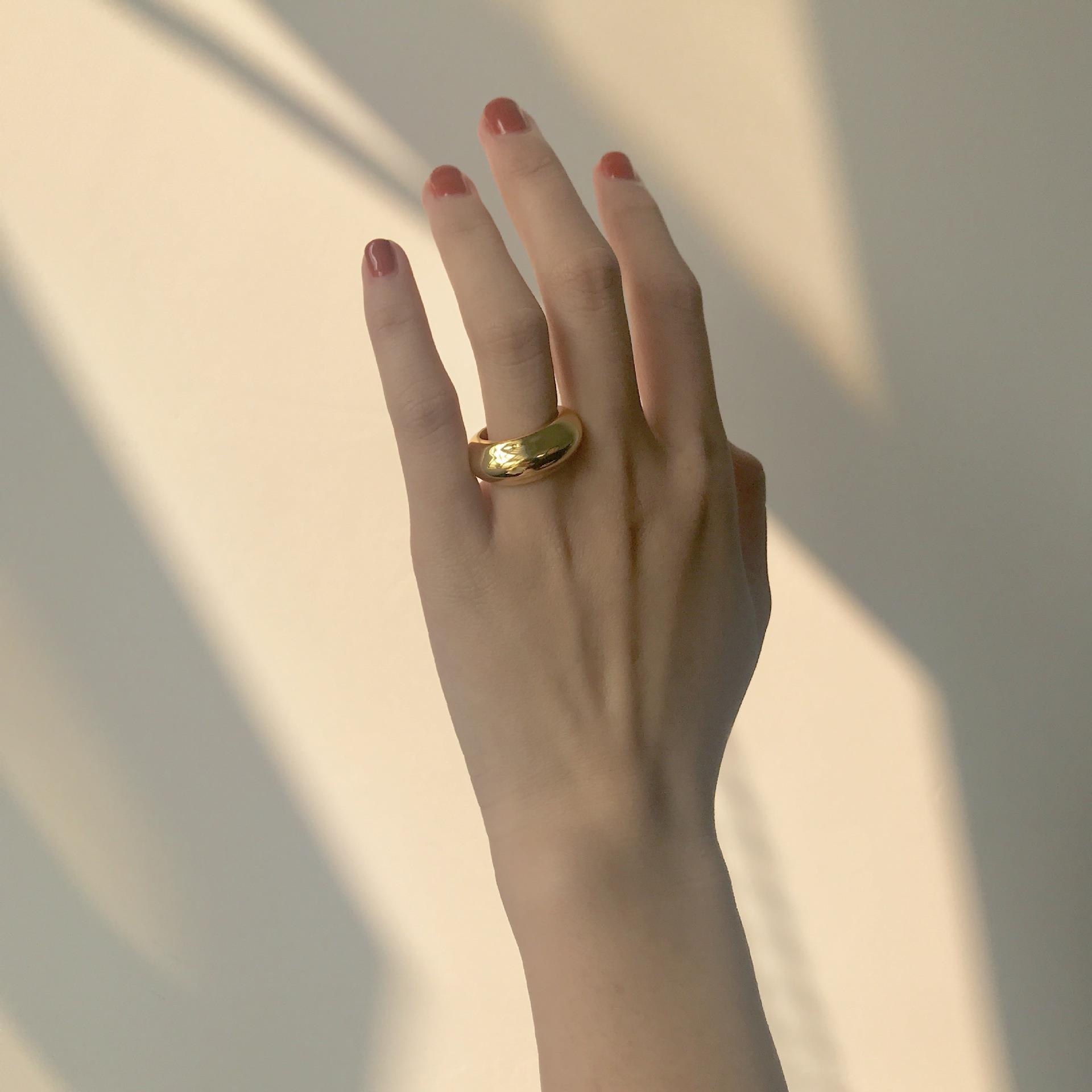 Fashion Solid Color Copper Plating Rings 1 Piece