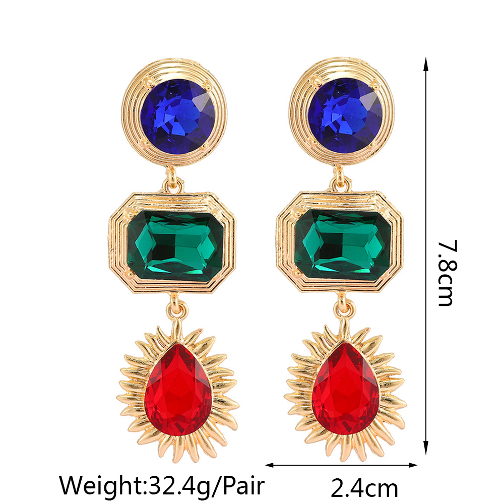 1 Pair Simple Style Water Droplets Rhinestone Inlay Rhinestones Women's Drop Earrings display picture 1