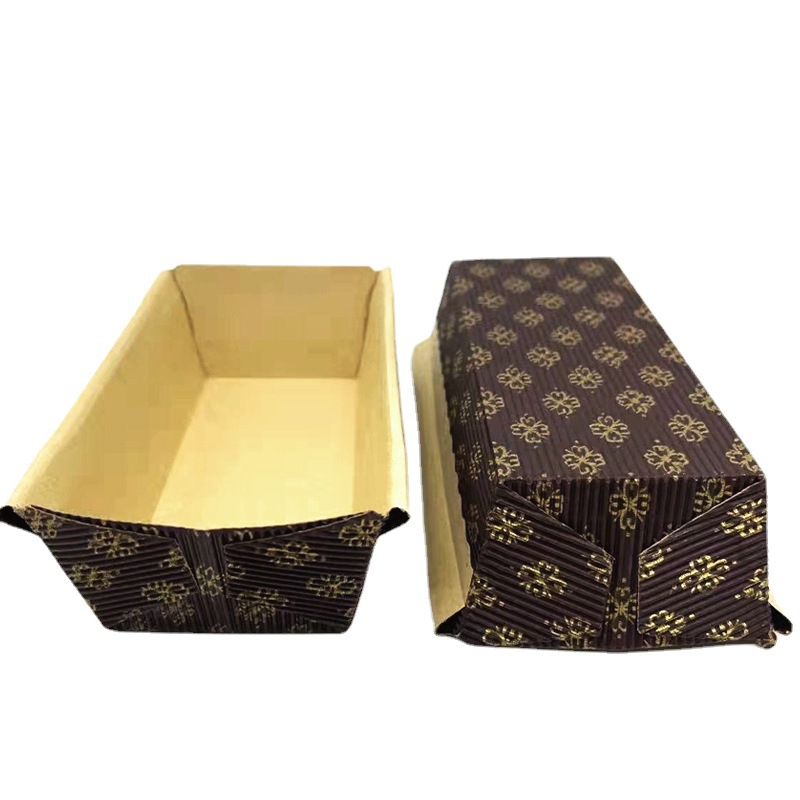 Bandeja de papel de pan de papel corrugado rectangular bandeja de papel de pastel de barco bandeja de pan resistente a la taza bandeja de papel mediano al por mayor