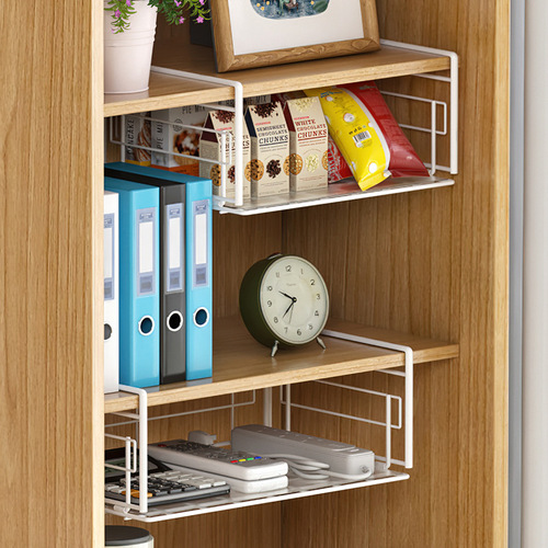Japanese metal storage rack partition kitchen storage rack sliding wardrobe storage rack kitchen storage supplies hanging basket