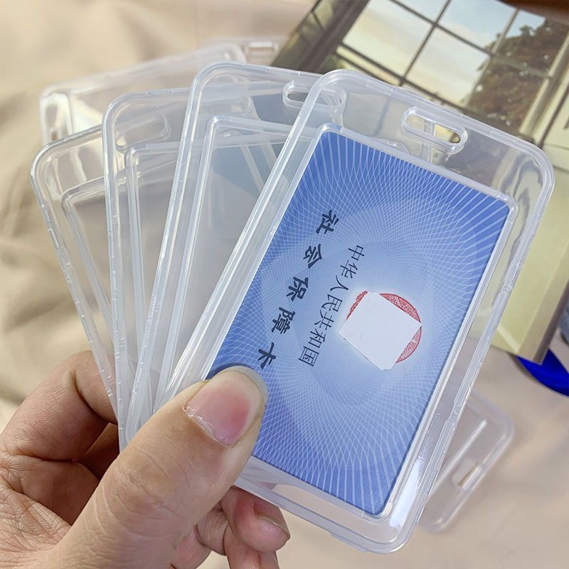透明防水カードホルダー銀行カードホルダーストラップ付きQRコードタグブランドキャンパスカード保護カバー両面|undefined
