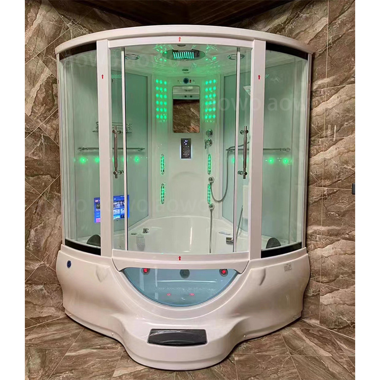 Baño integral ducha de vapor sala de sauna ventilador arqueado con bañera sala de vapor con pedal de pie partición integral
