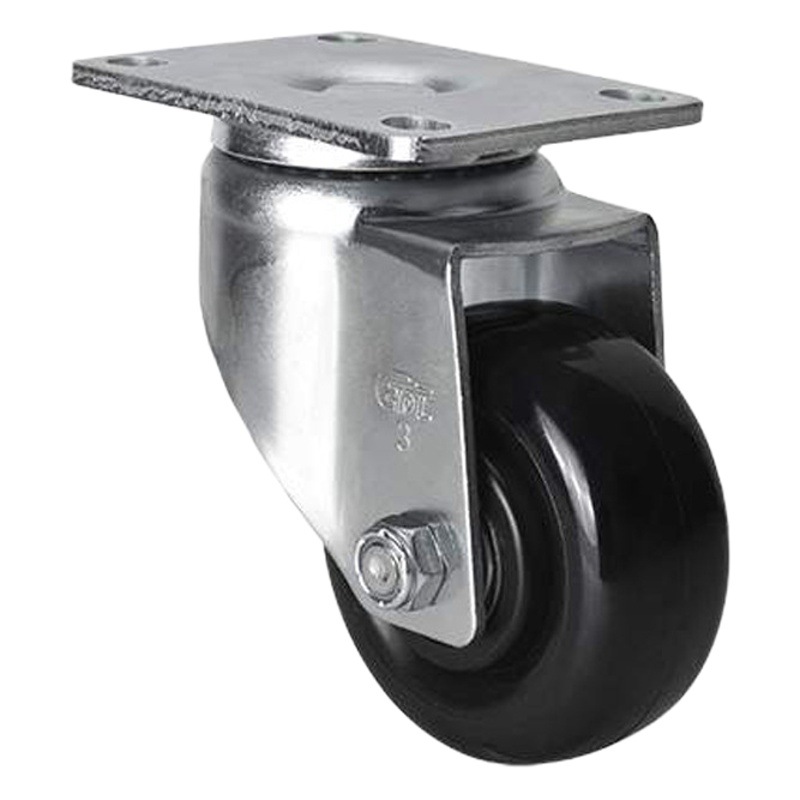 Rueda Giratoria Mediana de 3, 4 y 5 Pulgadas de Poliuretano, Direccional con Freno, para Carritos de Logística y Gabinetes