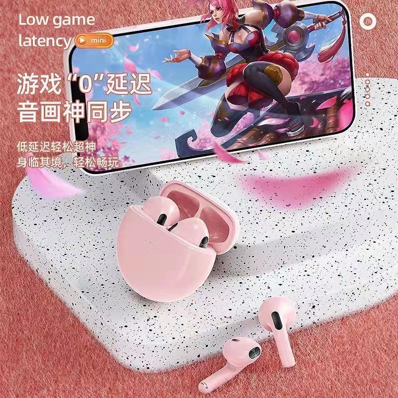 Nuevo Pro6 auricular Bluetooth inalámbrico estéreo binaural TWS en la oreja macaron J6 6 Generación de auriculares Bluetooth