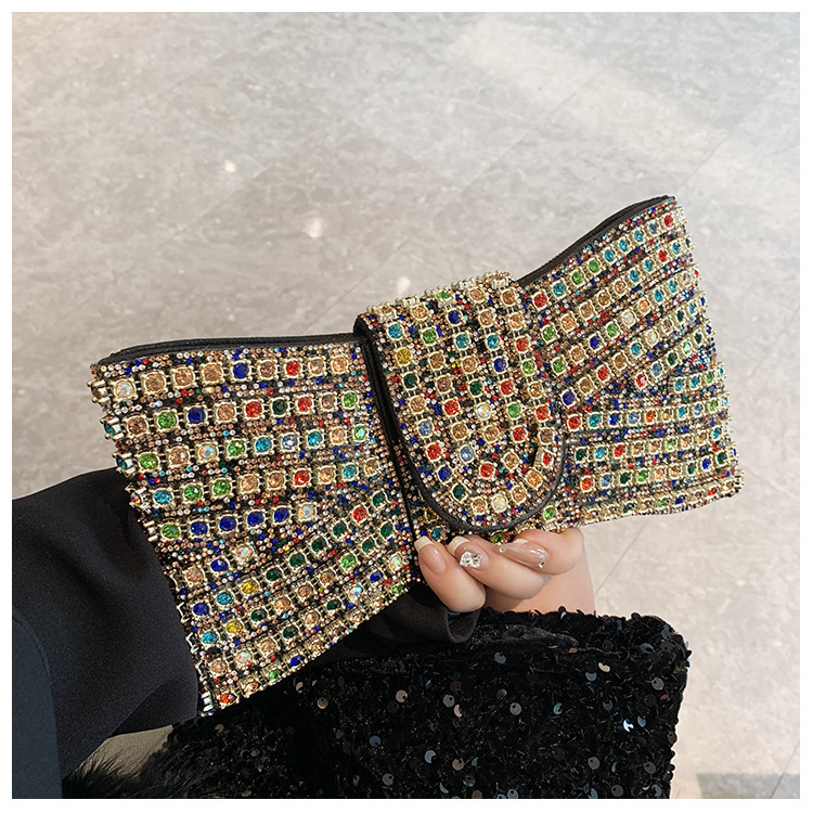 Transfronterizos Europa y América damas diamantes de diamante bolsas de cena nicho de diseño de bolsas de mano de banquete arco vestido de cena