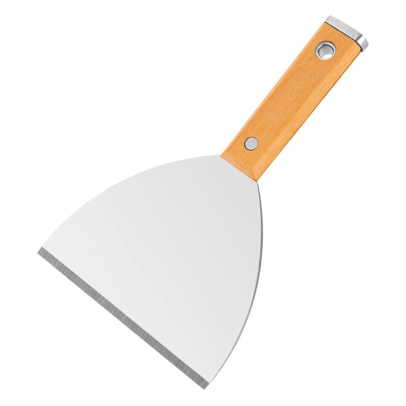Cuchillo de masilla de acero inoxidable grueso de estilo japonés que golpea ligeramente la pala de mango de haya raspador cuchillo de limpieza cuchillo de masilla