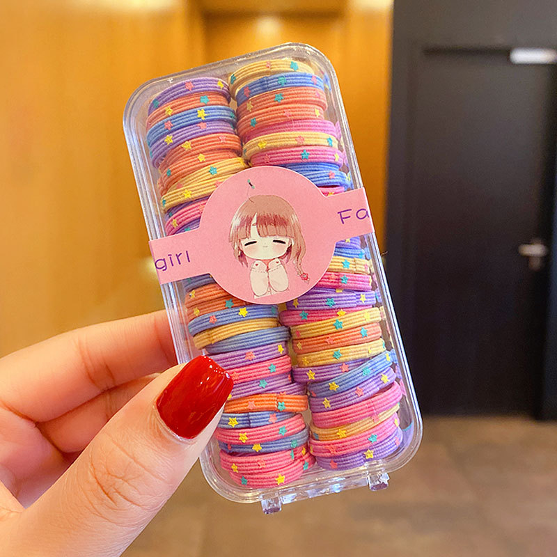 60 piezas ~ banda de goma para niñas El tamaño pequeño no duele el cabello banda de goma cuerda de pelo Internet celebridad niños bebé cuerda de pelo bebé anillo de pelo