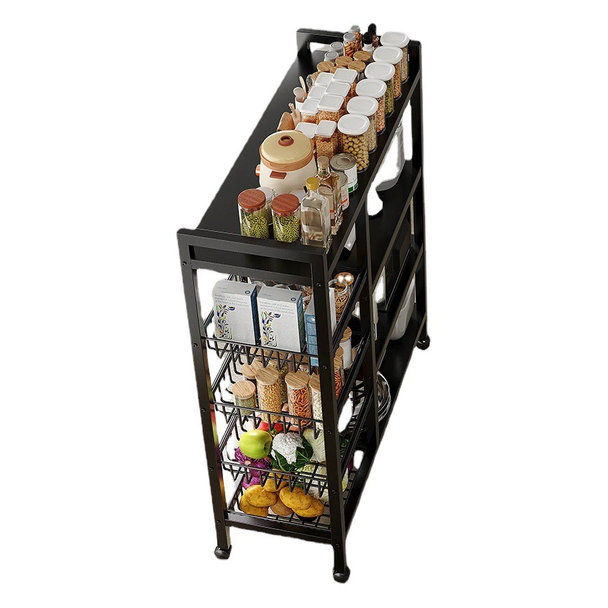 Кухонная полка для хранения Напольная многослойная корзина для овощей Стеллаж для хранения Многофункциональная полка для микроволновой печи Стеллаж для хранения