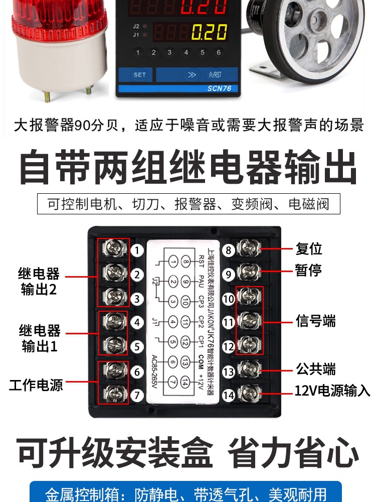 码表计米器度滚轮式电子数显封边机计数记米器SCN76编码器控制器