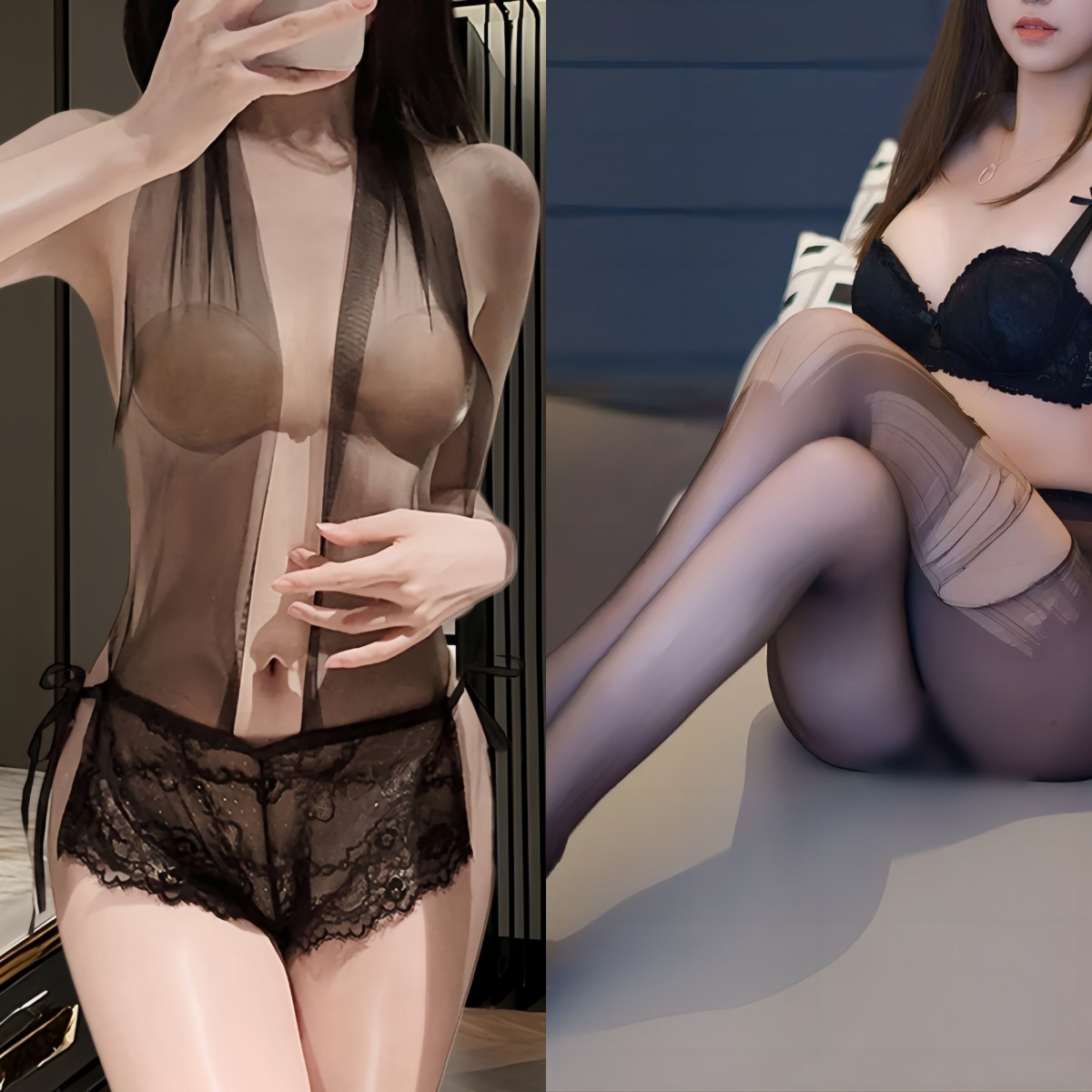 블랙 + 블랙 손으로 찢은 양말