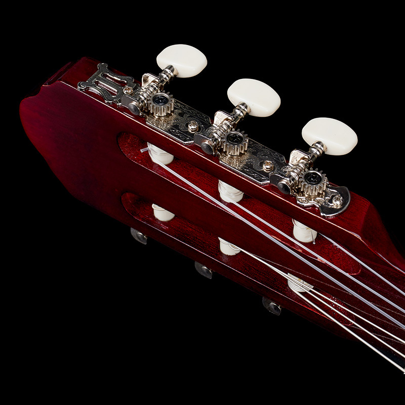 Fábrica de guitarra clásica al por mayor de 39 pulgadas guitarra brillante pulida de madera de tija de entrada guitarra principiante jitta piano de práctica