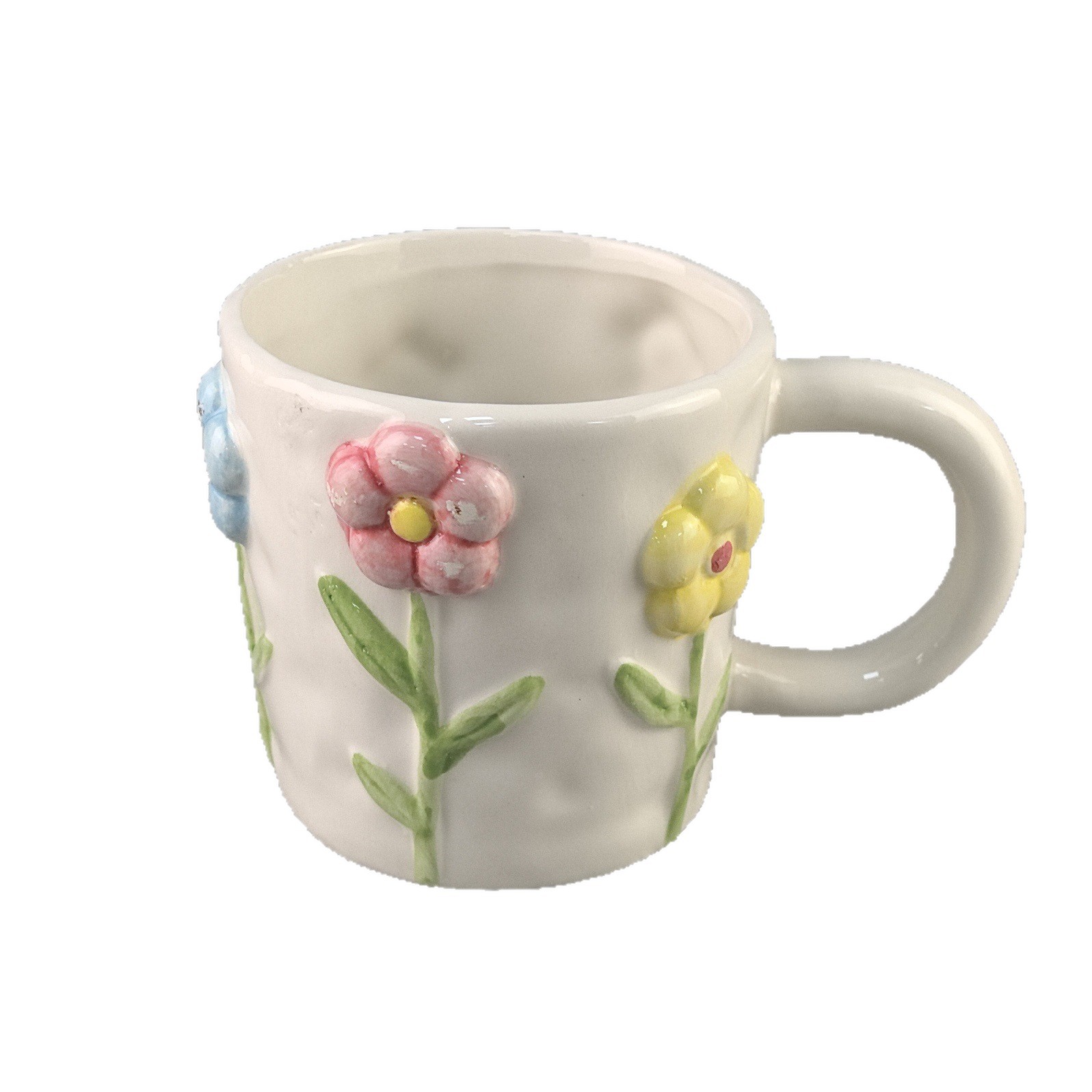 Taza de agua 3D estereoscópica de alta calidad regalos pequeñas flores herradura orquídea mano apretada irregular taza de cerámica en relieve