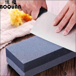Wholesale household kitchen sharpening stone double-sided thick and thin large sharpener kitchen knife scissors with base oilstone set