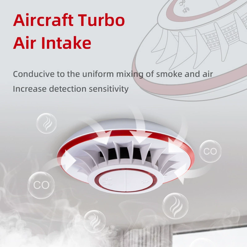 Дымовая сигнализация, высокий объем, фотоэлектрическая сигнализация дыма, пожарная домашняя беспроводная пожарная сигнализация обнаружения температуры
