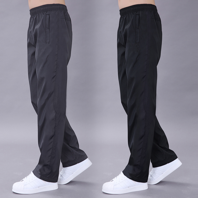 Summer thin silk autumn black trousers