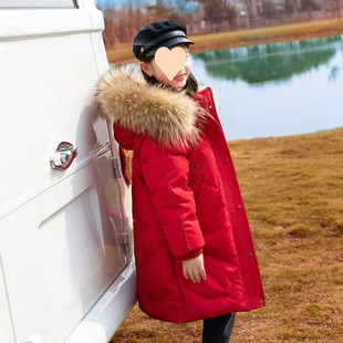 Children's Down Cotton-padded Coat Girls Middle and Big Children's 2025 New Winter Western Style Children's Wear Mid-length Girls Thickened Coat