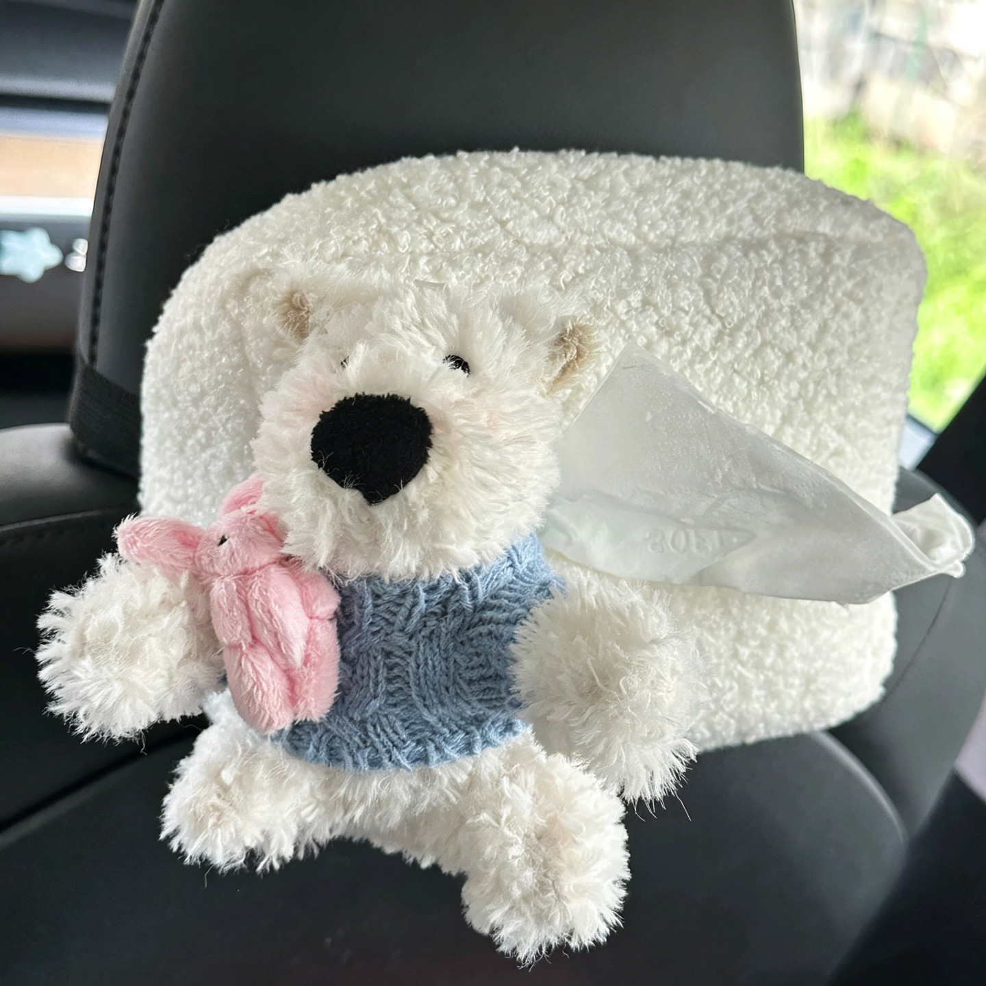 Car tissue box cute girly kitty cat tissue box high aesthetic car tissue bag