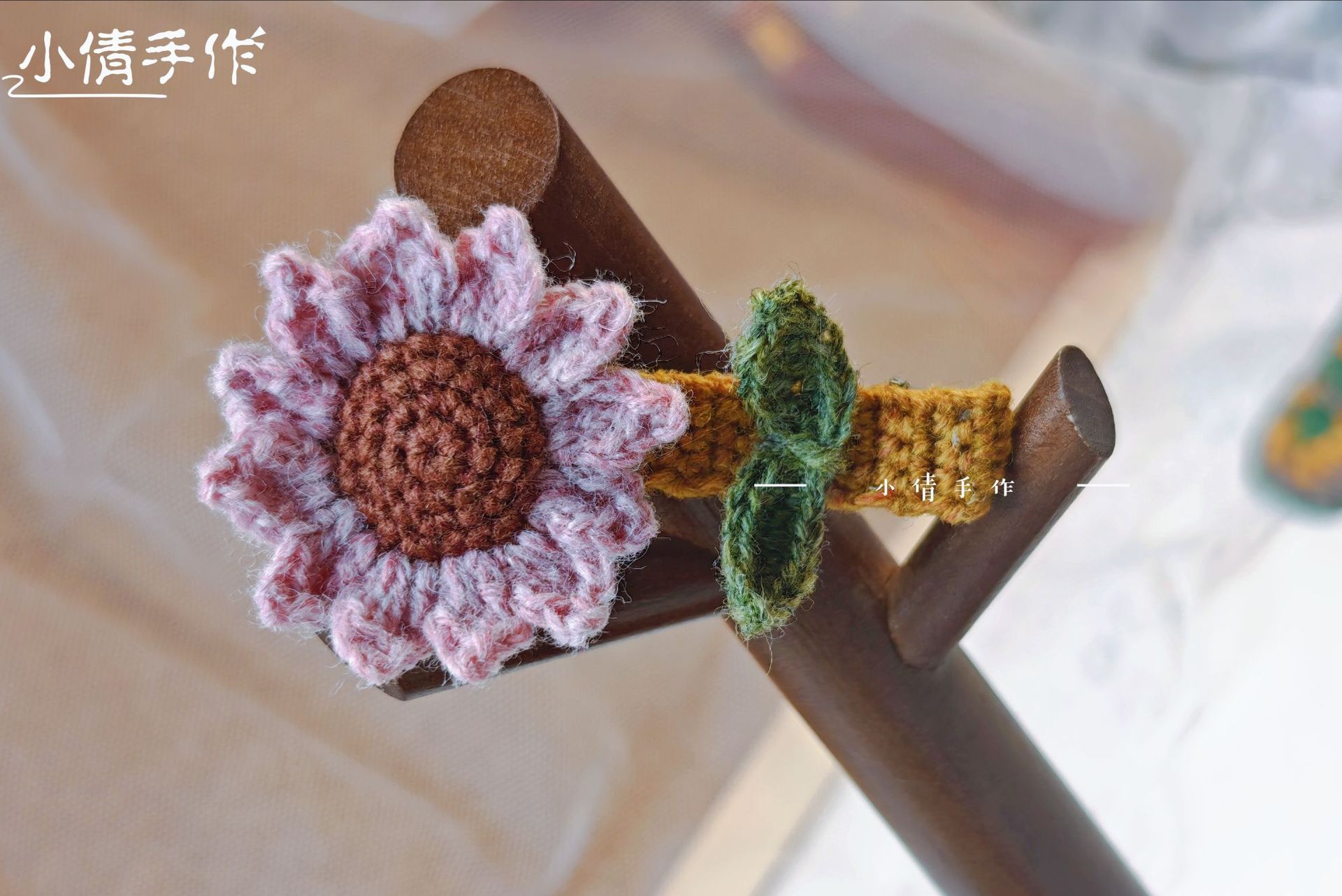 레트로 해바라기 머리핀(핑크)