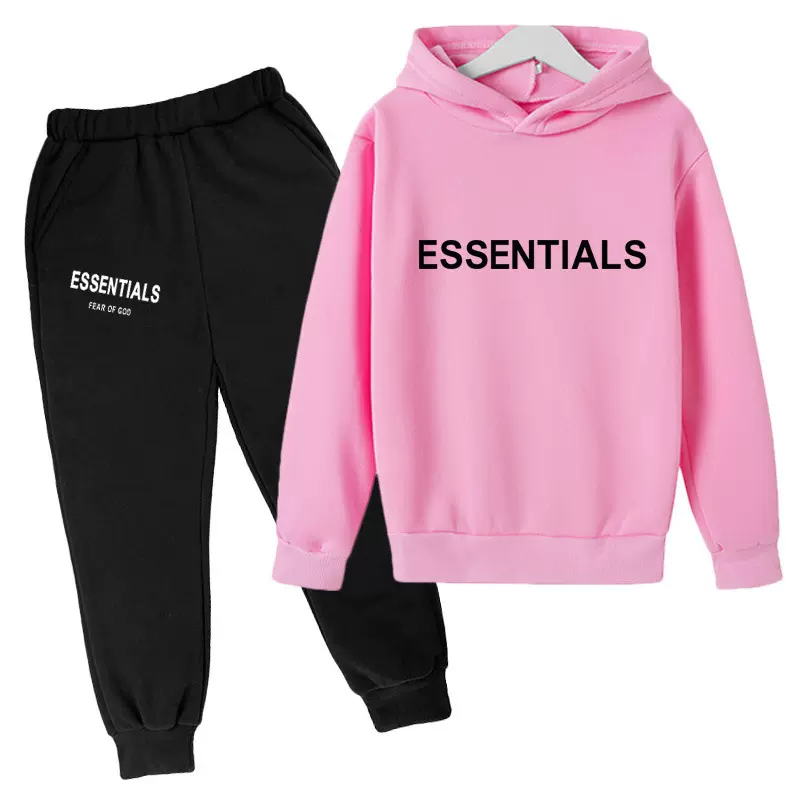 亚马逊FEAR OF GOD复线Essentials新品儿童帽衫套装加绒卫衣童装T