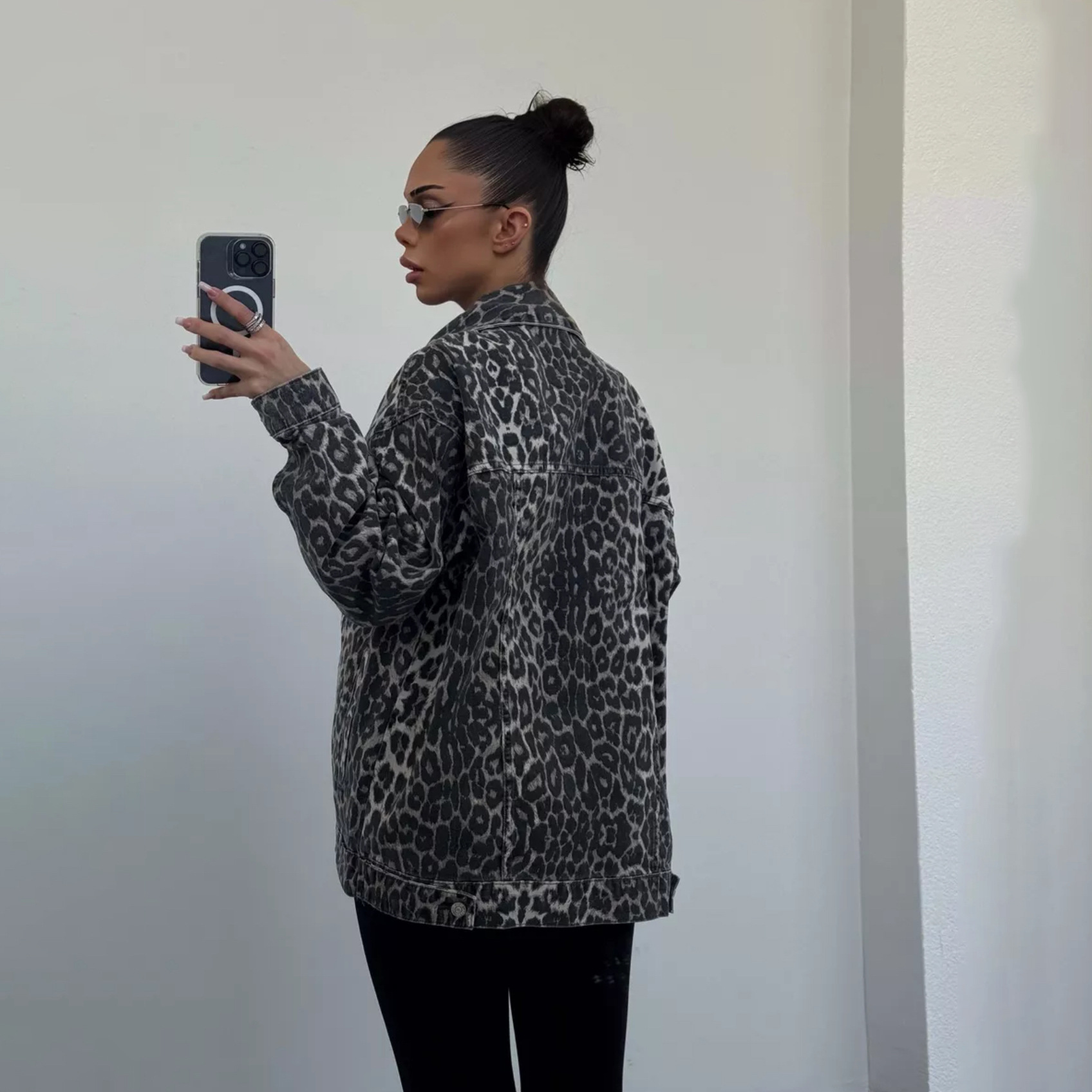 Women's Gender Women's Streetwear Leopard Single Breasted Coat Casual Jacket