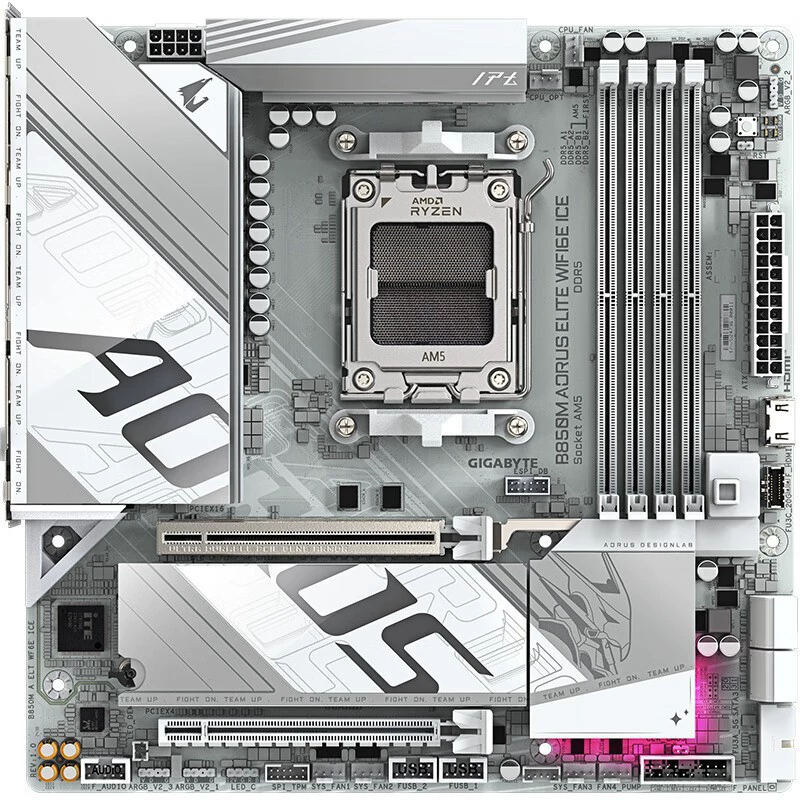 Материнская плата Gigabyte B850M AORUS ELITE WIFI6E ICE, ледяная отделка, DDR5, для сокета AM5, подходит для сборки с отличным охлаждением