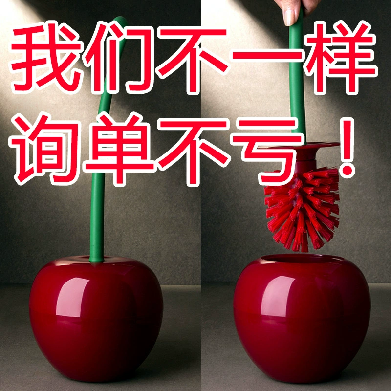 Щетка для унитаза Cherry с длинной ручкой, мягкая щетина, предметы первой необходимости для дома, креативная пластиковая щетка для чистки, набор для унитаза