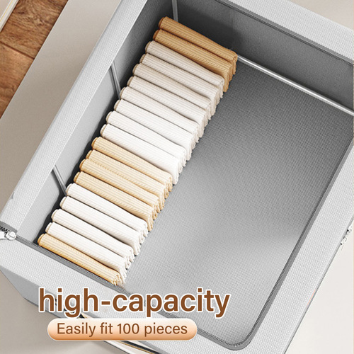 Closet Organizer Box Home Oxford Cloth Steel Frame Foldable Moisture-Proof Wardrobe Storage Box Storage and Organization Gadget