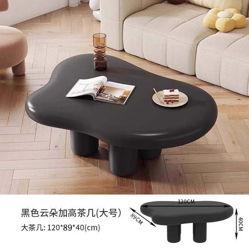 奶油风客厅小茶几云朵边几小户型家用茶桌网红直播装饰咖啡桌矮桌|undefined