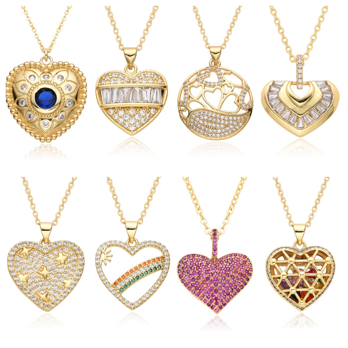 12g Weight Copper Pendant Material Zircon Inlay Material Pendant Necklace Classification Copper Chain Material 1 Piece Quantity Holiday, Daily Occasion Copper Material Heart Shape Pattern Women's Gender Inlay Design Casual, Simple Style Style Copper Inlay Heart Shape Zircon Pendant Necklace 1