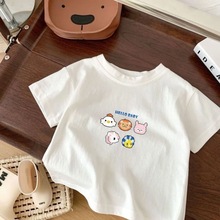 儿童短袖T恤2025新款夏季薄款洋气中小童上衣男女童装百搭打底衫