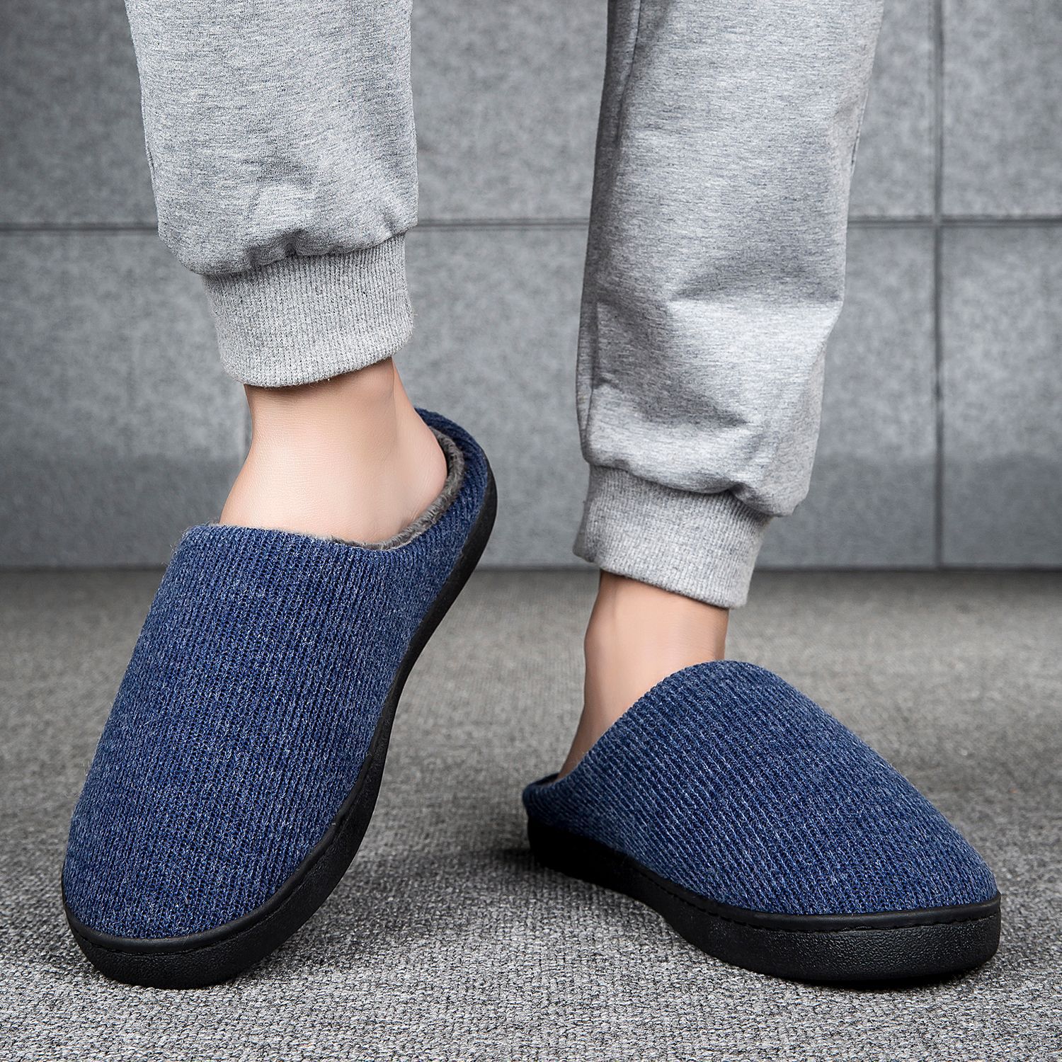 Unisex Casual Solid Color Round Toe Cotton Slippers display picture 3