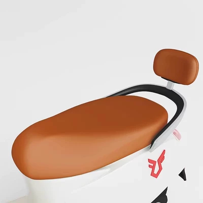 Motorcycle cushion: Electric Vehicle Waterproof and Sun-Proof Seat - brown-backrest-cover-small