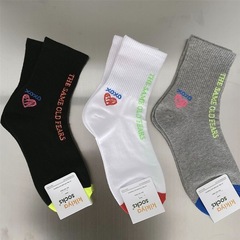 Summer Korean Version Ins Alphabet Heart Socks Trendy Couple Socks Student Casual Sports Breathable Mid-Calf Thin Socks