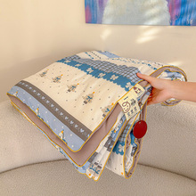 A类母婴级夏凉被四件套夏季可水洗双层纱空调被学生儿童被子批发