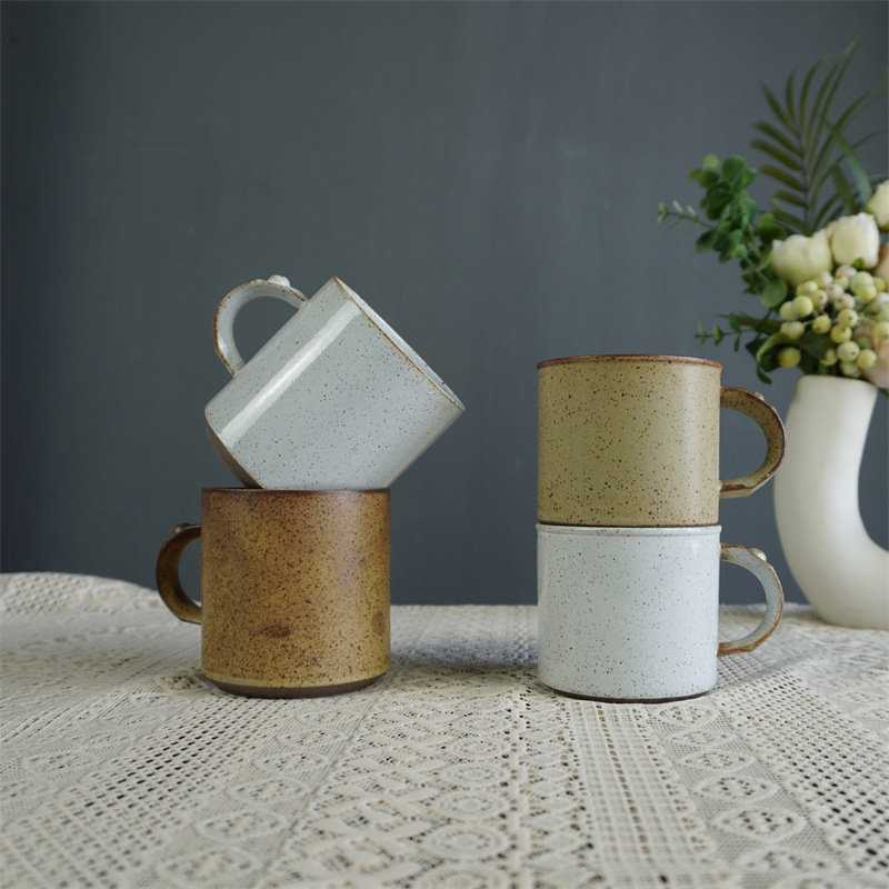 Japanese-Style Ceramic With Rivets, Afternoon Tea Hanging-Ear Coffee Cup, Supply, High Quality Aesthetic Value_voghion.com