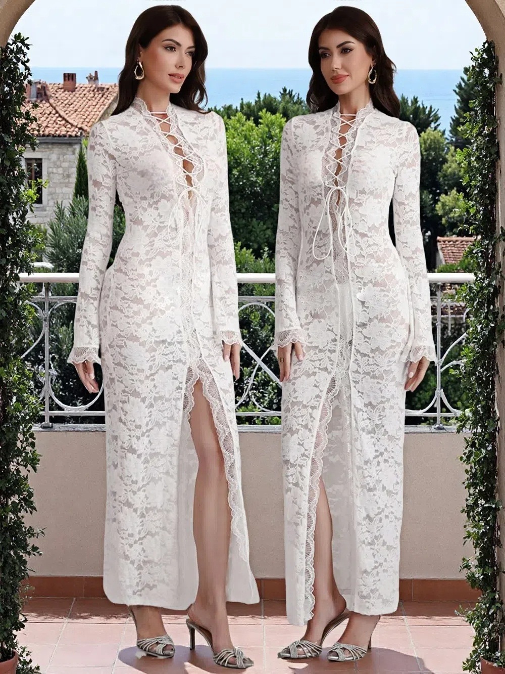 summer sexy lace fashionable long-sleeve