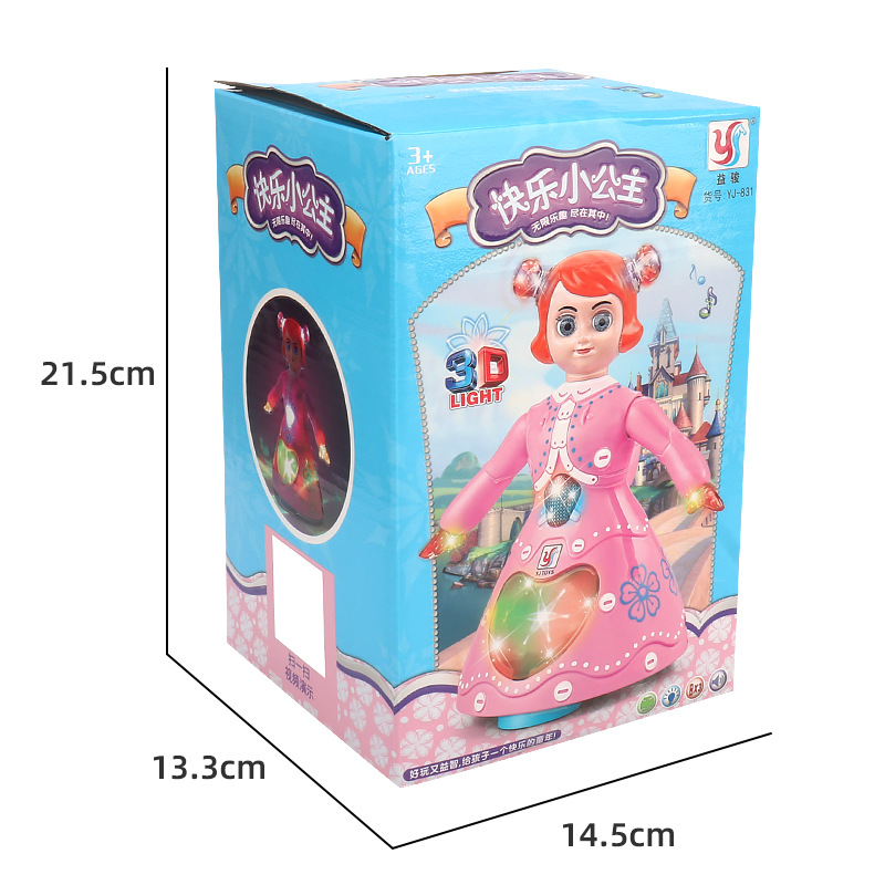 Eléctrica Universal baile princesa mano caminando música luz 360 rotación baile pequeña princesa puesto al por mayor