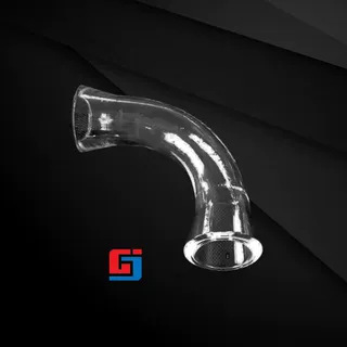 扩口玻璃弯头90度化工玻璃管道弯头喇叭口弯头