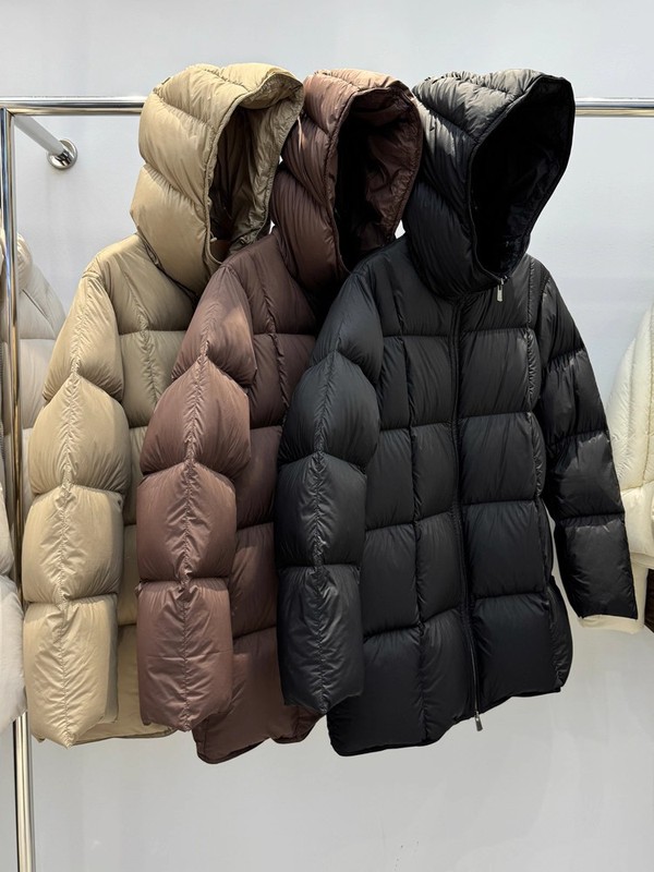 商场同款羽绒服女2025冬季新款连帽面包服外套中长款泡芙90豆腐块|undefined