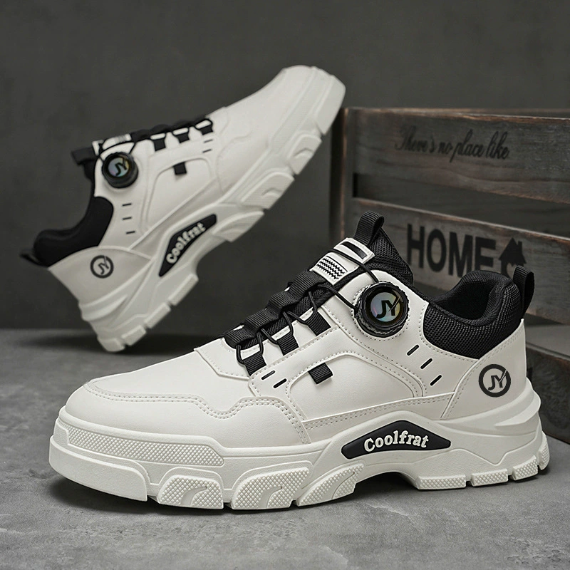 Осенняя мужская обувь 2024 новая дышащая обувь модная дикая мартинская сапоги мужская толстая подошва маленькая белая обувь спортивная обувь