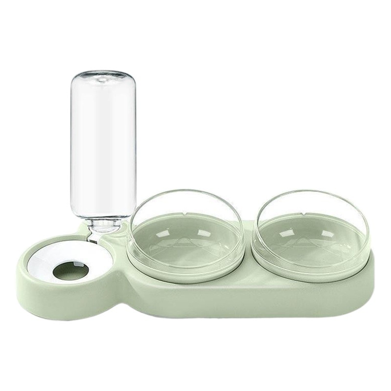 Gato caliente transfronterizo tres cuencos dispensador de agua automático antigolpes gran diámetro oblicuo protección del cuello tazón de fuente del gato