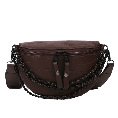 Super hot chest bag  new Korean style fashionable chain women's waist bag wide shoulder strap bundy small bag