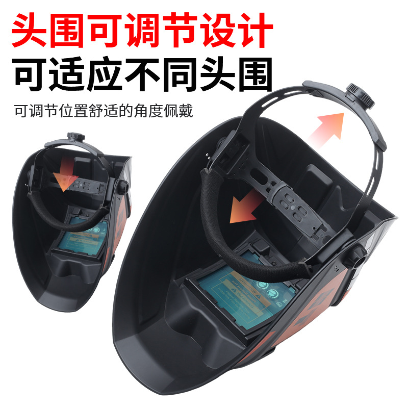 (Extra-Large Screen) True Color Automatic Dimming Welding Helmet with Large Screen and Wide Field of View, Head-Mounted Protective Shield for Electric Welding, Mig/Mag, and Tig