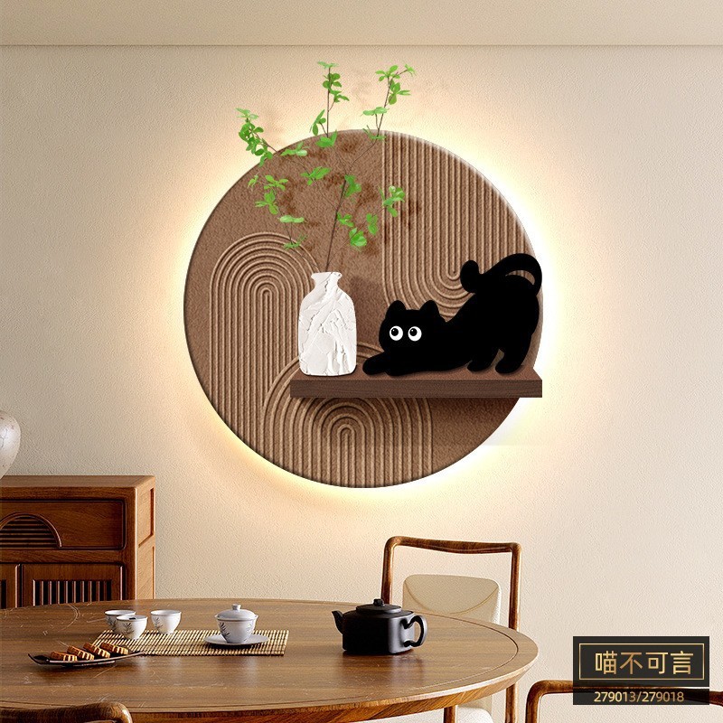 日照金山玄关装饰画水培绿植发光灯画竖版沙岩画高级感立体实物画|undefined