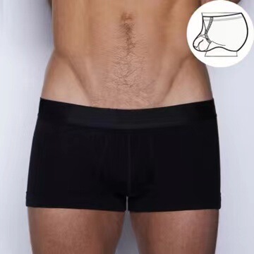 Trendy and personalized pure cotton men's ring boxer briefs low-waist sexy sports U-shaped simple boxer briefs