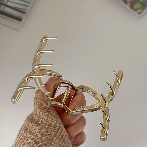 Acid Shark Hair Clip from Han Number, with multiple clips, stylish hair clip for the back of the head, high-end temperament alloy hair clip