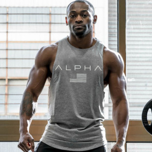 Gym Sports Running Fitness Training Vest Men's Bodybuilding Sleeveless Cotton I-shaped Vest